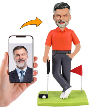 Hombre Guapo Jugando al Golf Figuras Personalizadas 3d a Partir de Fotos Regalos para el Día del Padre